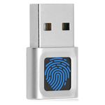 USB Fingerprint Reader Mini Fingerprint Scanner PC Dongle Windows Hello Fingerprint Reader for PC Laptop 360 Degree Touch Speedy Matching Biometric Portable USB Fingerprint Logger for Windows 10/11