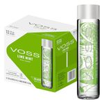 VOSS Lime Mint Flavoured Sparkling Water, Pack of 12 x 375ml VOSS Original Glass Bottles, Zero Calories, No Sugar, Naturally Sourced
