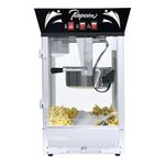 12 OZ Commercial Popcorn Machine, 850W Stainless Steel Popcorn Maker with Tempered Glass & Warming Deck, Countertop Popper for Parties, Home Theater (Black)