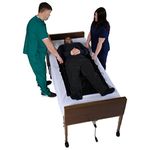 Patient Aid 57" x 28" (145 x 71 cm) Tubular Reusable Slide Sheet with Handles - for Patient Transfers, Turning, and Repositioning in Bed - Sliding Draw Sheets for Moving Elderly & Disabled