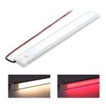 acegoo Campervan Boat 12V Under Cabinet LED Lighting Dimmable Linear Light Bar with Integral On Off Dimming Switch & Red Night Light for Kitchen Countertop, Screw Mount Hard-Wired 305mm(3000K)