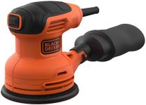 BLACK+DECKER 230W Random Orbital Sander, 13,000 RPM Electric Sander for Wood, Metal, Glass with Integrated Dust Collection, Easy Velcro Sandpaper Change, and Ergonomic Grip, BEW210-GB