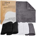 LIVAIA Microfibre Cleaning Cloth: 6 Black and White Microfibre Cleaning Cloths – Microfibre Cloth Car Cleaning Products Microfibre Towel Wipes