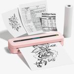 Phomemo M832 Portable Printer A4, Inkless Thermal Printer Compatible with Laptops & Smartphone, Wireless Monochrome Printer for Home, Photo, Study, Pink