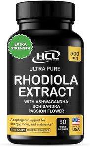 Rhodiola Rosea Supplement High Potency Extract 500mg - 3% Rosavins 1% Salidrosides with Ashwagandha Shisandra Passion Flower Herb Powder Capsules - Natural Way to Relieve Stress - Pills for Energy
