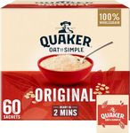 Quaker Oat ORIGINAL So Simple Porridge 60x36g | Packaging May Vary| 100% Wholegrain | Oat so Simple | Family & Share Pack | Ready in 2 Mins | Sold by Essential Products