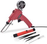 Soldering Iron Kit 6 in 1, 60W 110V Professional Automatic Soldering Gun, Handheld Solder Gun Kit with Desoldering Pump, Tweezers, Lead-Free Solder Wire, for Electrician Circuit Board Repair