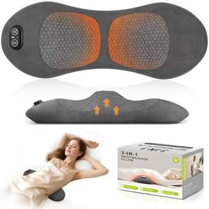 Smooth Triple Fusion 3-in-1 Lumbar Pillow Back Massager with Heat, Vibration & Traction – Rechargeable Cordless for Deep Tissue Pain Relief & Relaxation at Home & Office – Gift Idea