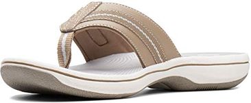 Clarks Women's Brinkley Jazz Flip-Flop, Sand Synthetic, 6.5 UK