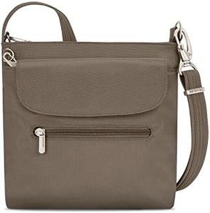 Travelon Anti-Theft Classic Mini Shoulder Bag, Nutmeg, 8.5" x 8.5" x 2.25", Travelon Anti-theft Classic Mini Shoulder Bag