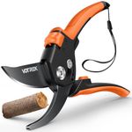 VOTREK® 8.5" Bypass Garden Secateurs for Weak Hands,【Patented Stepless Handle】Professional Pruning Shears, Heavy Duty Pruners Gardening Scissor for Grass Branch Plant Flower【Japanese SK5 Steel Blades】
