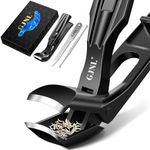 Angled Head Nail Clippers for Women Men - German Toenail Clippers for Seniors Thick Nails with Catcher, Ergonomic Large Mess Free Wide Jaw Sharp Blade Nail Cutter Gifts for Men