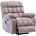 BTM Power Massage Lift Recliner Chair, Upgraded Electric Armchair with Heat for the Elderly, Heavy Duty and Safety Overstuffed Breathable Fabric Reclining Chair Living Room Chair (Beige)