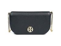 Tory Burch Women Chelsea Pebbled Leather Crossbody bag (Black), Black