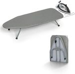 Metal Foldable Tabletop Ironing Board with Iron Rest, Portable Ironing Board Small with Heat Resistant Cotton Cover, RAINHOL Mini Iron Board for Small Space and Travel, 31"x12", Gray