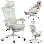 Ergonomic Office Chair with Footrest - Adjustable Lumbar Support & Headrest, 90-160° Reclining Mesh Back Computer Chair - Home Office/Gaming, 330lbs Capacity (SGS Certified)