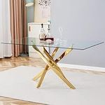 Modern 51in Glass Dining Table for 