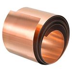 uxcell Copper Thin Foil Roll Sheet, 0.05x50x1000mm Pure Copper Foil Sheet Roll Copper Strip for Crafts, Electrical Repairs, Grounding