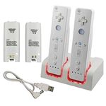 Pjp Electronics 2 Pack Rechargeable Battery for Wii Remote Controller, Charging Station Dock with 2 x 2800mAh Batteries