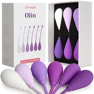 Tracy's Dog Kegel Weights System for Women - 6 Graduated Silicone Weights, Ergonomic Tapered Design, Waterproof with Storage Pouch, Olin