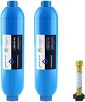 GLACIER FRESH RV/Marine Water Filter with 1 Flexible Hose Protector, Greatly Reduces Bad Taste, Odors, Chlorine and Sediment in Drinking Water, 2 Pack