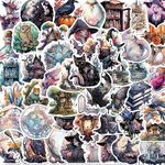 50PCS Vintage Witch Stickers,Aesthetic Magic Witchy Stickers for Adults Teens,Waterproof Vinyl Stickers for Water Bottle Laptops Computer Phone Scrapbook Luggage Skateboard