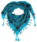 LOVARZI Turquoise Blue Desert Scarf - Stylish Keffiyah Shemagh Fashion Scarfs for Men and Women