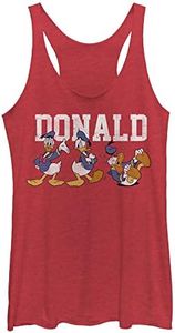 Disney Donald Poses Chemise, Rouge chiné, M Femme