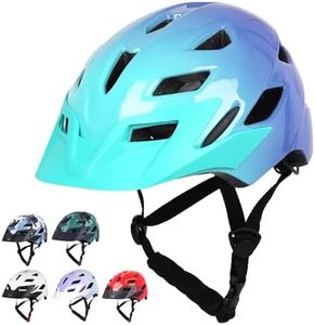 Kids Bike Helmet, Adjustable Youth Boys Girls Helmets for Ages 3-5-8-14 Years (50-57cm), Child Helmet with Visor and LED Light, Lightweight Multi-Sport Bicycle Scooter Skate Cycling Helmets
