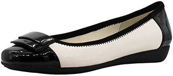 Anne Klein Womens UNA 2 Embellished Ballet Flats Black-Ivory 8 Medium (B,M)