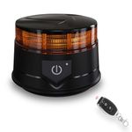 Agrieyes Remote Control Beacon Light, Rechargeable Wireless Flashing Lights, 12-30V Amber Strobe Lights for Golf Cart Magnetic, Safety Warning Caution Lights for Trucks, Construction