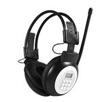 /Wired HiFi Headphone, Foldable Over-Head Design Headset FM Radio with LCD Headphone with Noise-Cancelling Function