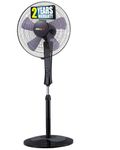IBELL WINDP10R Black Pedestal Fan, 5-Leaf Design, 3 Speed Remote Control, High Airflow (BLACK)
