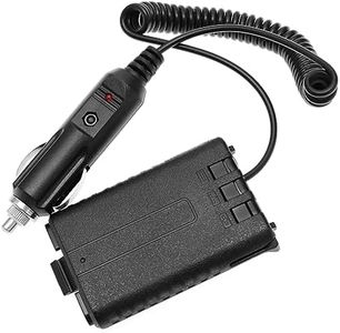 SING F LTD Car Power Adapter for Walkie-Talkie Compatible with Baofeng UV-5R/ UV-5RE Plus/UV-5RA Plus Car Intercom Power Adapter 12V Black