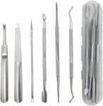 Set of 6 Stainless Steel Ingrown Pedicure Toenail Tool Kit with File and Lifters for Ingrown and Thick Nails Treatment, Nail Care