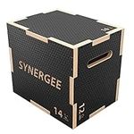 Synergee 3 in 1 Non-Slip Wood Plyometric Box for Jump Training and Conditioning. Wooden Plyo Box All in One Jump Trainer. Size - 16/14/12