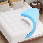 Dual Layer Memory Foam Mattress Topper - AprLeaf 3 Inch Pillow Top Mattress Topper, 2 Inch Cooling Gel Memory Foam and 1 Inch Pillow-Top Cover for Medium Support Relief Back Pain (Queen, White)