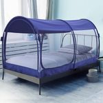 Alvantor Mosquito Net Bed Canopy Bed Tents Dream Tents Privacy Space Twin Size Sleeping Tents Indoor Pop Up Portable Frame Breathable Cottage Navy (Mattress Not Included)