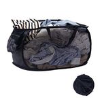 HEDONLEE Collapsible Laundry Basket, 70L Foldable Pop Up Laundry Hamper with Handles, Mesh & Horizontal Dirty Clothes Hamper for Laundry, Bathroom, Kids Room, Dorm,Travel or Camping (Black)