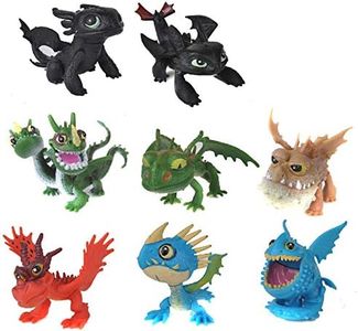 XLKJ 8 Pezzi Figure Giocattolo Drago，Giocattolo Bambola del Fumetto Giocattoli Drago,Multicolore