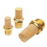 Beduan 3 Pcs Pneumatic Brass Exhaust Muffler Filter, 1/2" Male Thread Hex Sintered Silencer Air Line Fitting