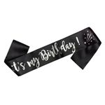 It's My Birthday - Sash - Be The Most Beautiful for Your Birthday (Black and Silver)