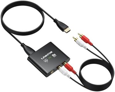 LiNKFOR 192KHz HDMI eARC/ARC Audio Extractor, HDMI to RCA & 3.5mm Converter, Supports Simultaneous Output & TV Remote Volume Control (CEC), for Smart TV to Amplifier, Active Speaker, Headphone