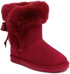 Juicy Couture Girls Winter Boots, Warm Insulated Mid Calf Fashion Booties, Outdoor Snow Shoes for Toddler, Little Kid, Big Kid – King Burgundy-Size 1