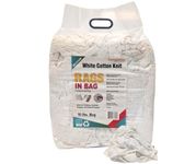 SupremePlus Recycled White T-Shirt Rags - Shop Reusable, Washable, & Absorbent All Purpose Rag in a (10 lbs. Bag), for Painting, Staining, Polishing, Dusting, & General Cleaning