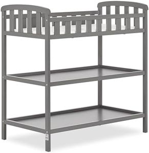 Dream On Me Emily Changing Table In Steel Grey, Comes With 1" Changing Pad, Features Two Shelves, Portable Changing Station, Made Of Sustainable New Zealand Pinewood