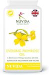 Nuvida 1000mg Evening Primrose Oil Capsules - 90 Softgel Vegan Evening Primrose Capsules - High Strength Evening Primrose Oil Supplement - Up to 3 Months Supply