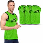 Vector X Training Bibs for Football Soccer Basketball Volleyball for Track and Field Play (XL, Green, 3)