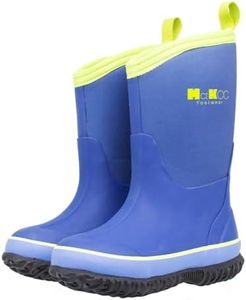 MCIKCC Kids Rain Boots, Waterproof Rubber Boots, Muck Boots for Toddler Boys Girls, Mid Calf Lightweight for Garden Fishing Farm, Dark Purple Size 5