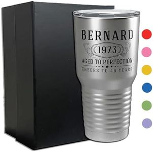 Personalized Printed 30oz Stainless Steel Tumbler with Lid, Custom Printed, Bernard